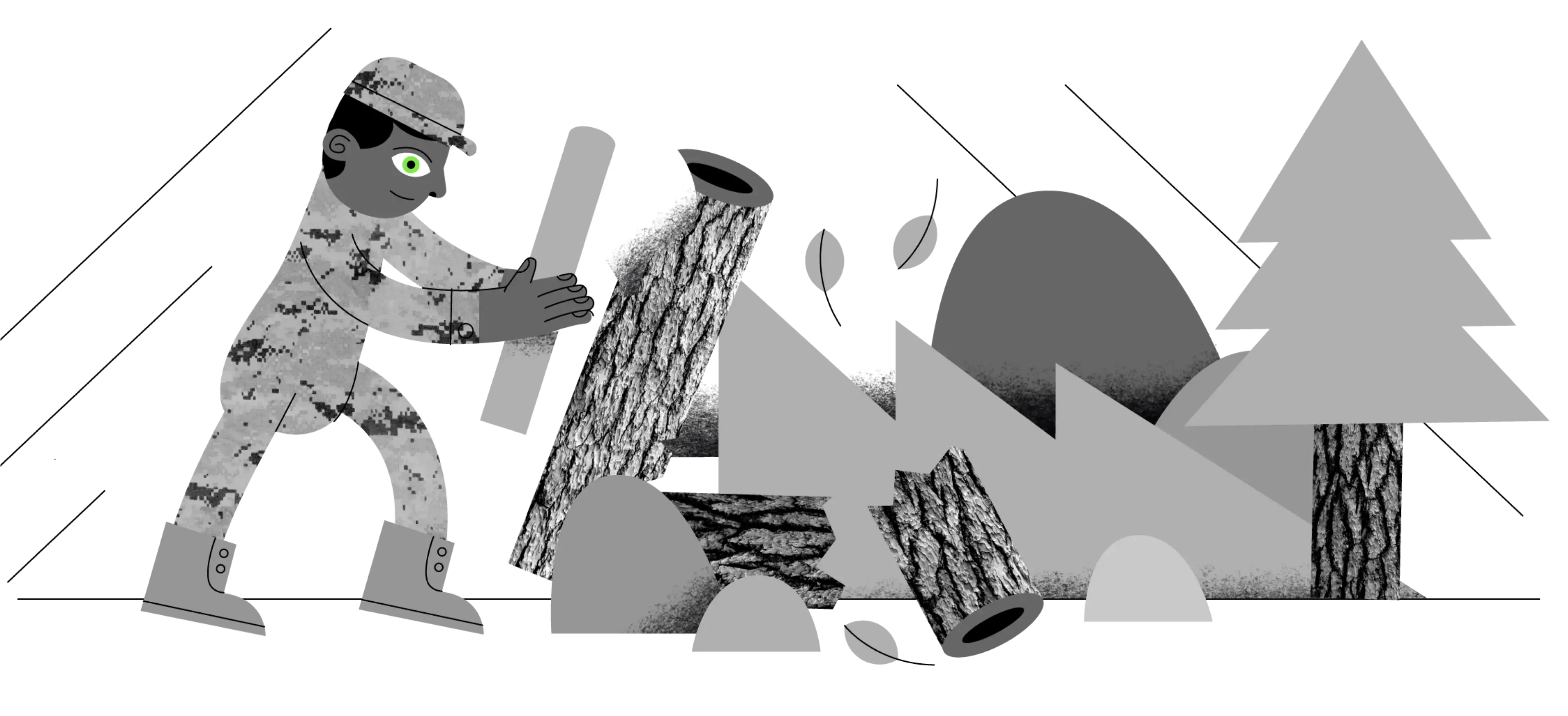 Illustration of a lumberjack