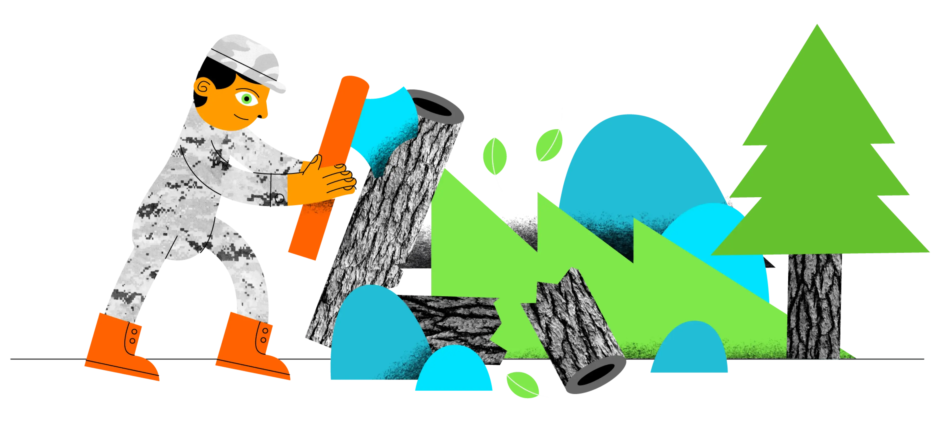 Illustration of a lumberjack