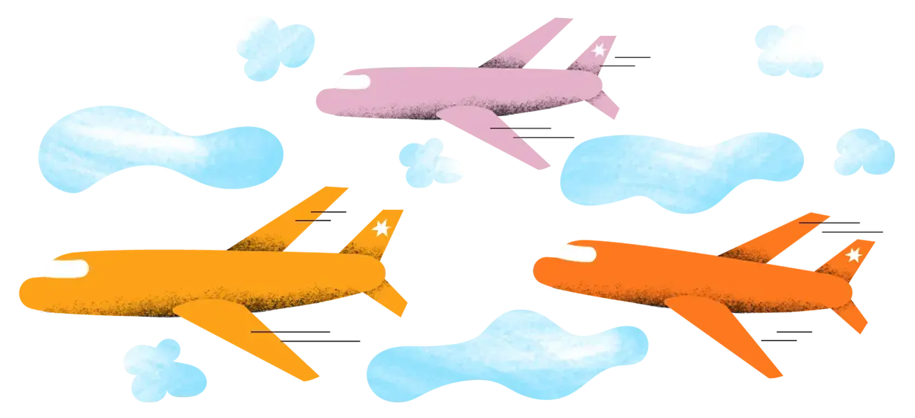 Illustration of airplanes